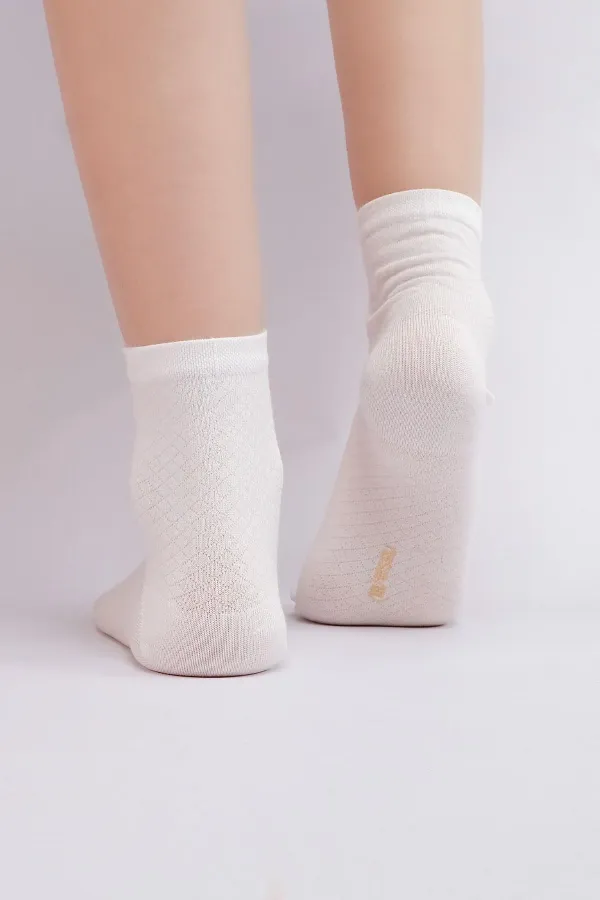 Mısırlı Kadın Bambu Tekli Yazlık Kısa Konç Çorap Ekru