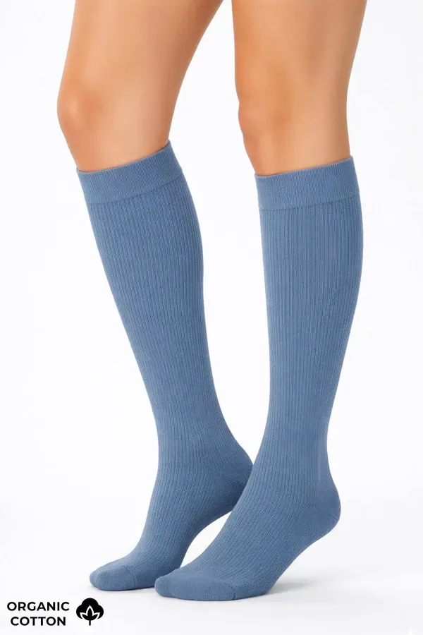 Mısırlı Unisex Organik Pamuk Özel Sıkılaştırıcı Teknolojiyle Uçuş Ve Pilot Diz Altı Çorap Gece Mavisi