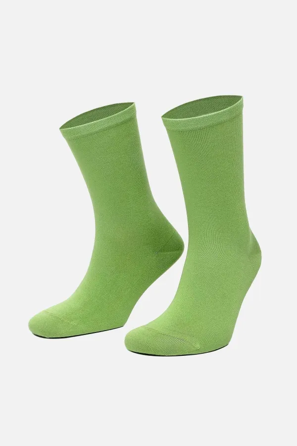 Mısırlı Kadın Organik Pamuklu Tekli Soket Çorap Yeşil