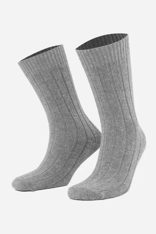 Mısırlı Men's Alpaca Wool 2 Pairs Ankle Socks Grey/Anthracite