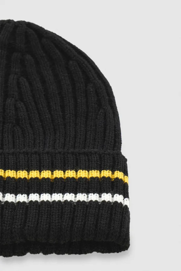 Bonnet rayé égyptien pour homme - Jess Noir