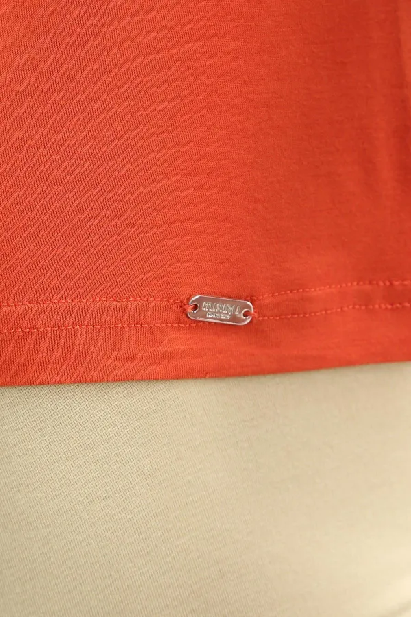 Mısırlı ORGANIC Pamuklu ZEUS LUXURY Regular Fit V Yaka Sporcu Atlet / T-Shirt Pas Kırmızı