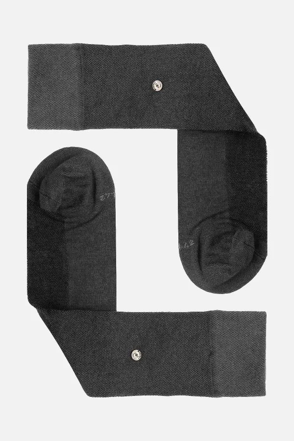 Chaussettes égyptiennes pour hommes en coton biologique, anthracite, à une seule chaussette