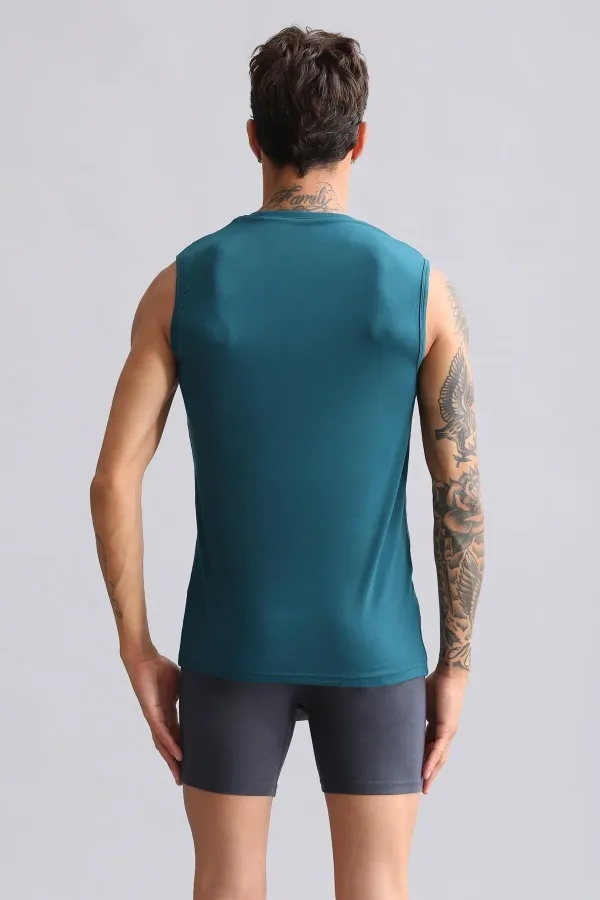 Mısırlı Modal By TENCEL HERCULES Slim Fit Bisiklet Yaka Sporcu Atlet / T-Shirt Fit Green