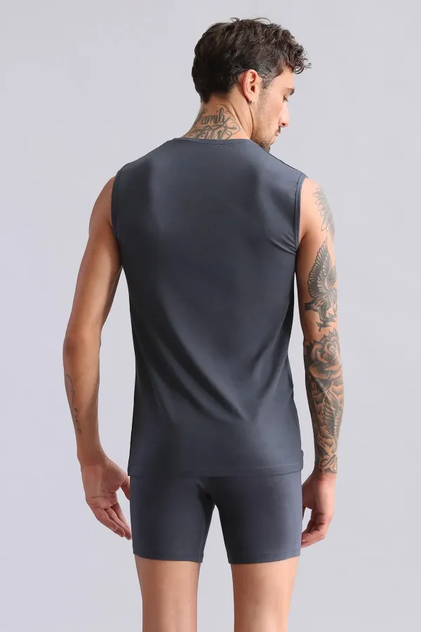 Mısırlı BAMBU HERCULES Slim Fit Bisiklet Yaka Sporcu Atlet / T-Shirt Antrasit