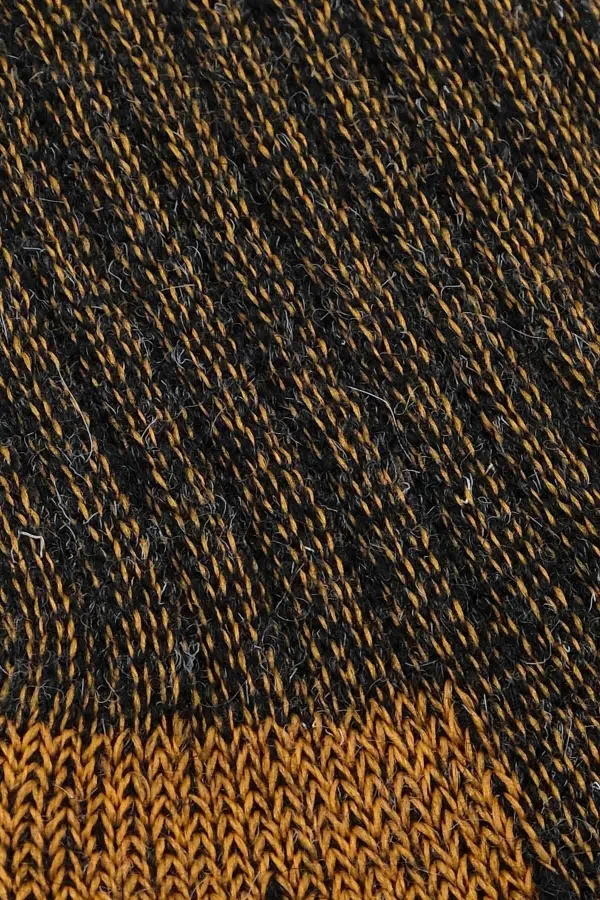 Chaussettes d'hiver unisexes en laine éponge d'alpaga égyptienne, anthracite/orange