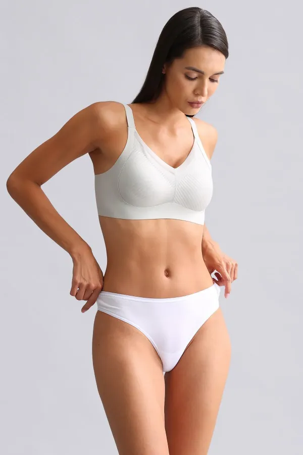 Mısırlı Modal By TENCEL HERA Brief İnce Lastikli 3'Lü Slip Külot Beyaz