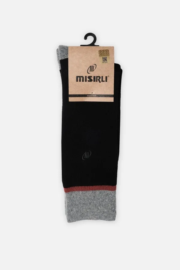 Chaussettes simples en coton éponge pour homme, noires, d'origine égyptienne