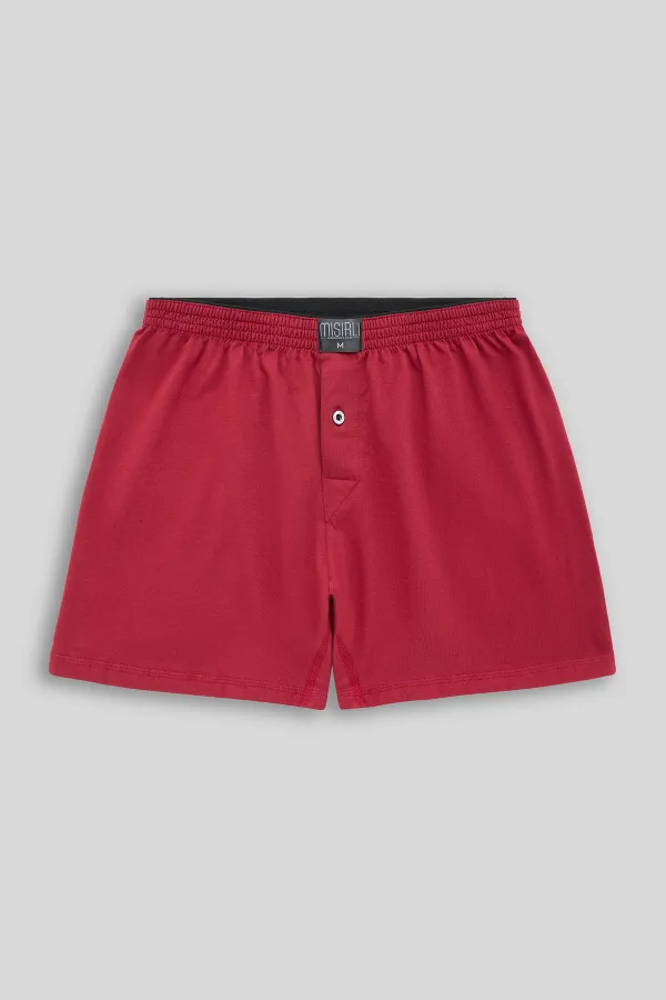 Mısırlı Men's Cotton Ares Boxer Shorts Burgundy