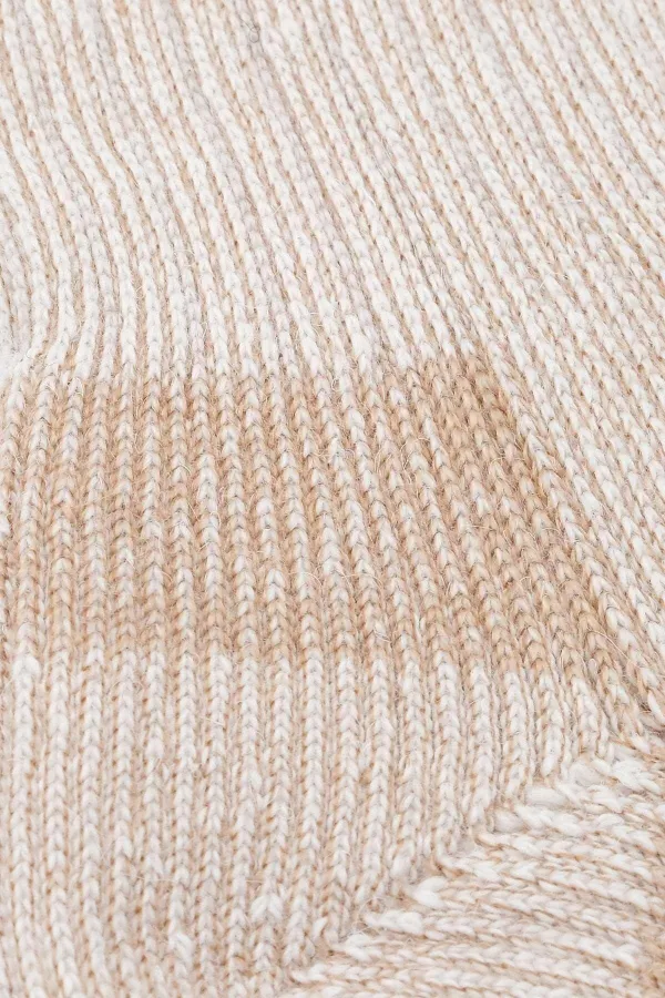 Mısırlı Unisex Alpaka Yünü Havlu Kışlık Soket Çorap Ekru/Bej