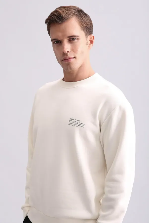 Ensemble pyjama à manches longues en coton égyptien pour homme, écru