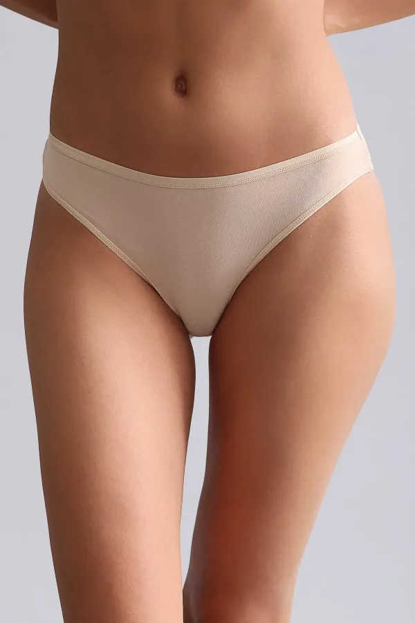 Mısırlı Modal By TENCEL HERA İnce Lastikli 3'Lü Brazillian Külot Siyah/Beyaz/Ten