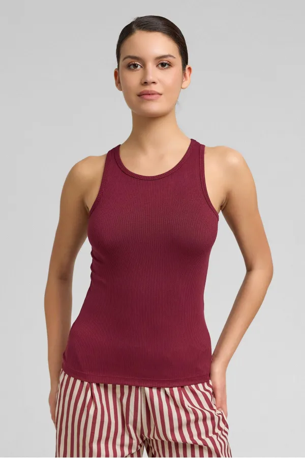 Débardeur camisole pour femme égyptienne, bordeaux