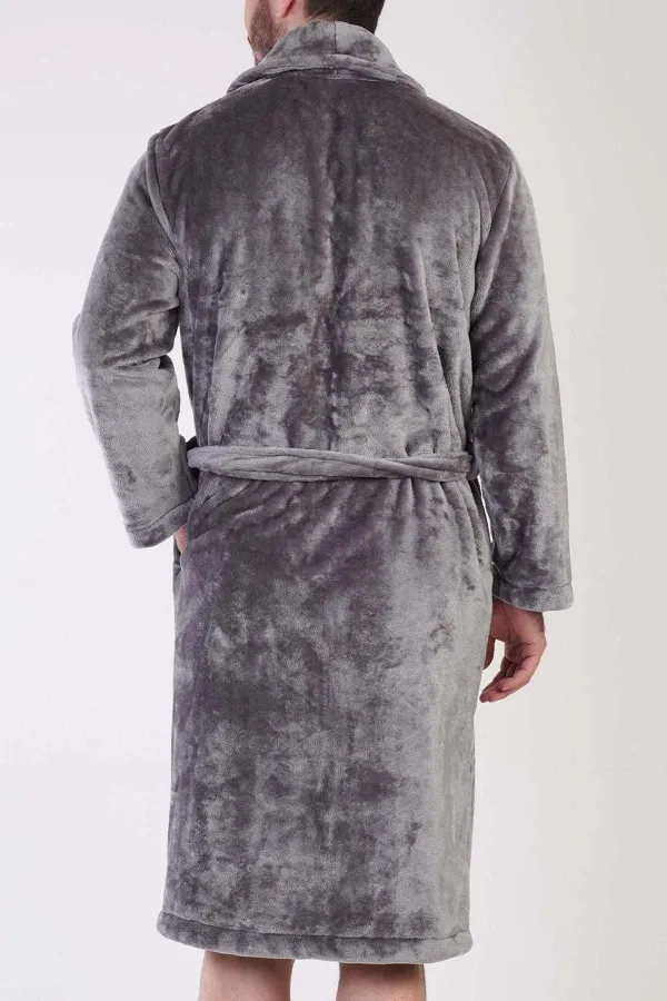 Mısırlı Men's Welsoft Robe, Grey