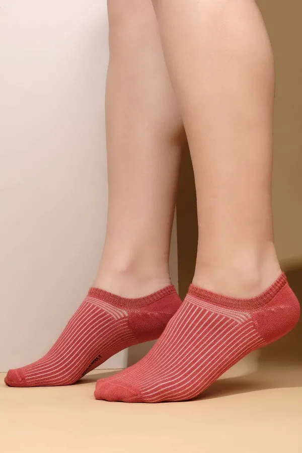 Mısırlı Kadın Bambu Tekli Yazlık No Show Çorap Kiremit