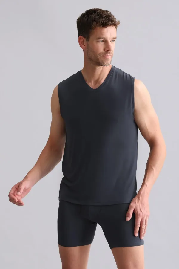 Mısırlı BAMBU ZEUS Regular Fit V Yaka Sporcu Atlet / T-Shirt Antrasit