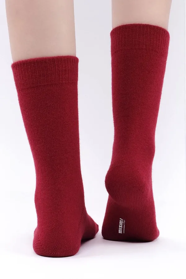 Chaussettes rouges à une seule chaussette en laine de mouton égyptienne pour femmes