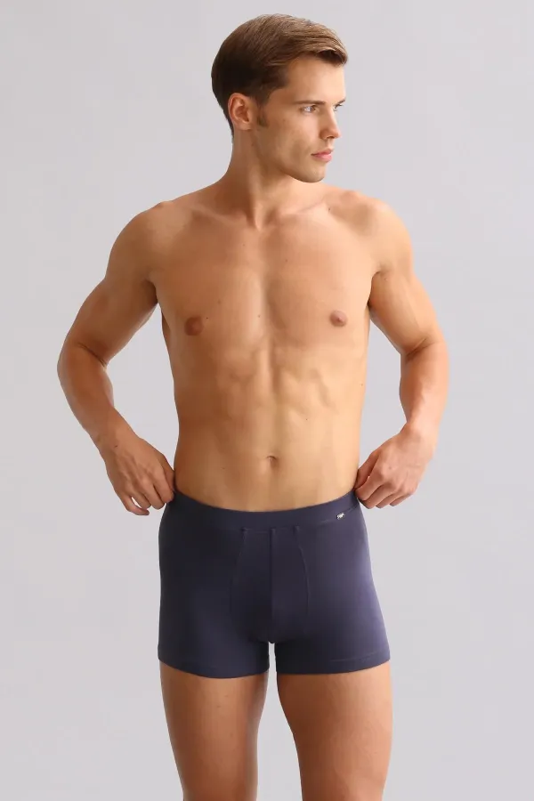 Boxer ZEUS LUXURY coupe classique avec emblème métallique, coton biologique égyptien, anthracite