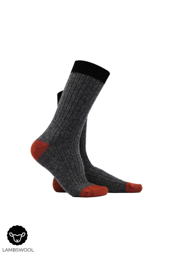 Mısırlı Kadın Kuzu Yünü 6 Çift Kutulu Soket Çorap Çok Renkli