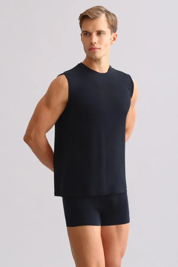 Mısırlı BAMBU ZEUS LUXURY Regular Fit Bisiklet Yaka Sporcu Atlet / T-Shirt Lacivert