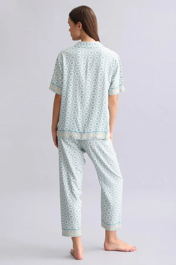 Mısırlı Kadın Bambu Pijama Takımı Çağla Yeşili