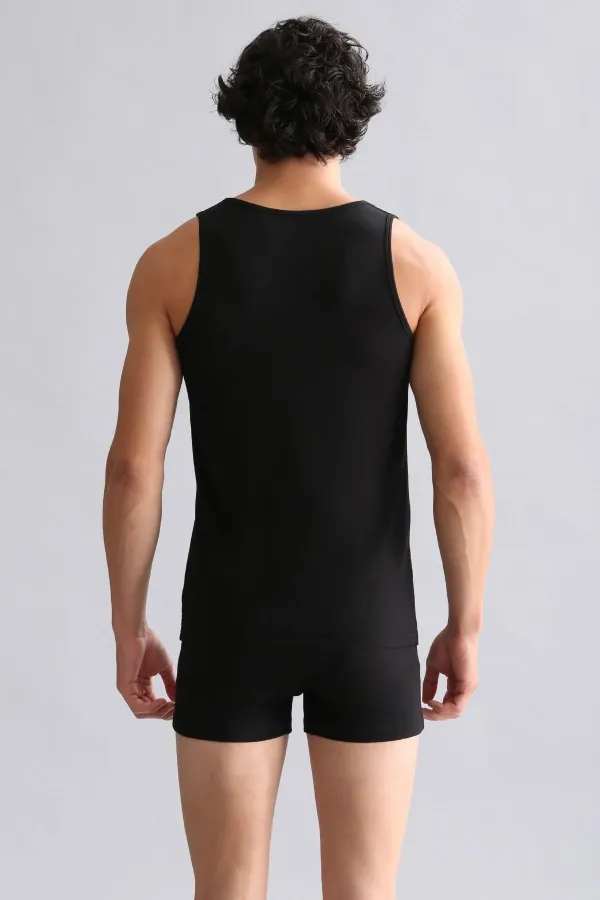 Mısırlı ORGANIC Cotton HERCULES Slim Fit Basic Tank Top Black