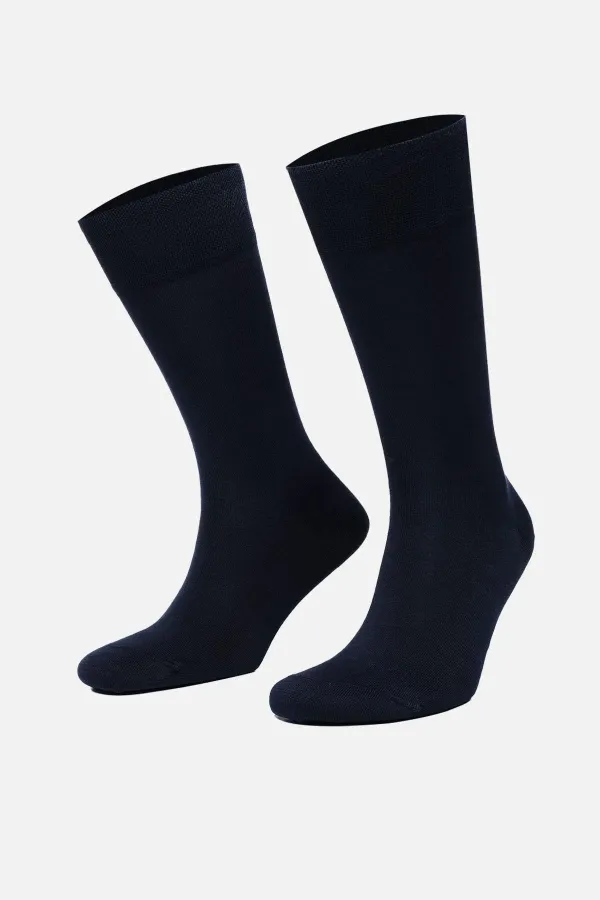 Mısırlı Erkek Merserize Tekli Uzun Çorap Lacivert