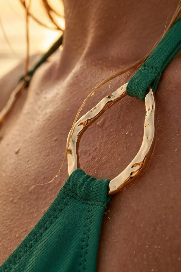 Ensemble bikini triangle vert style égyptien