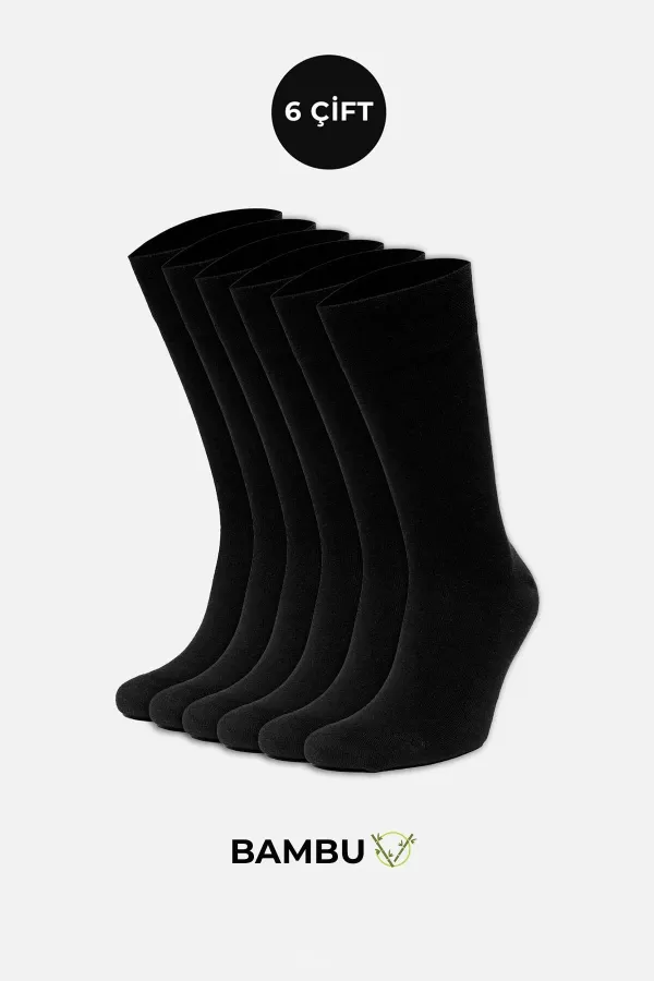 Coffret de 6 paires de chaussettes basses pour homme BAMBU, noires