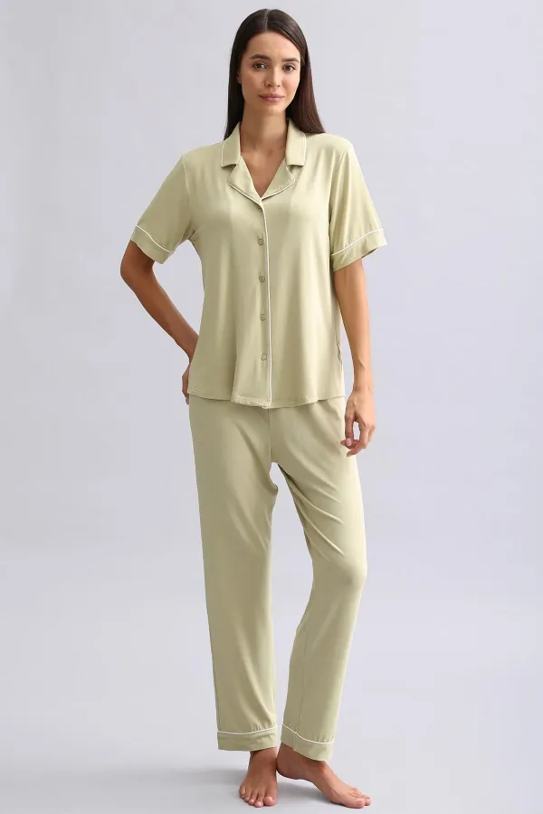 Mısırlı Kadın Modal Pijama Alt Adaçayı Yeşili