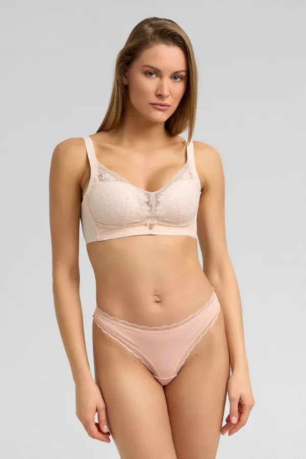 Soutien-gorge fantôme rose avec détails en dentelle