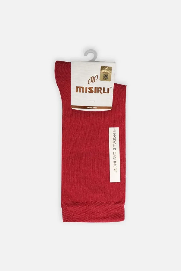 Mısırlı Kadın Modal Kaşmir Tekli Soket Çorap Kırmızı