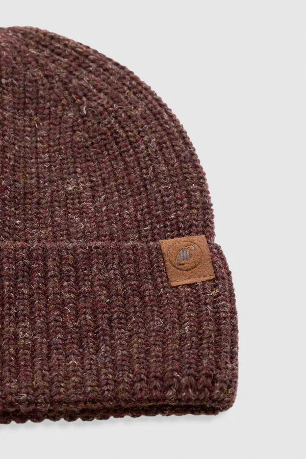 Ensemble bonnet et gants en laine unisexe - Brun clair