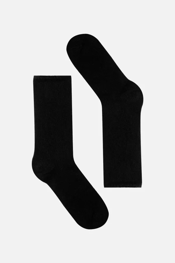 Mısırlı Kadın Kaşmir Tekli Soket Çorap Siyah