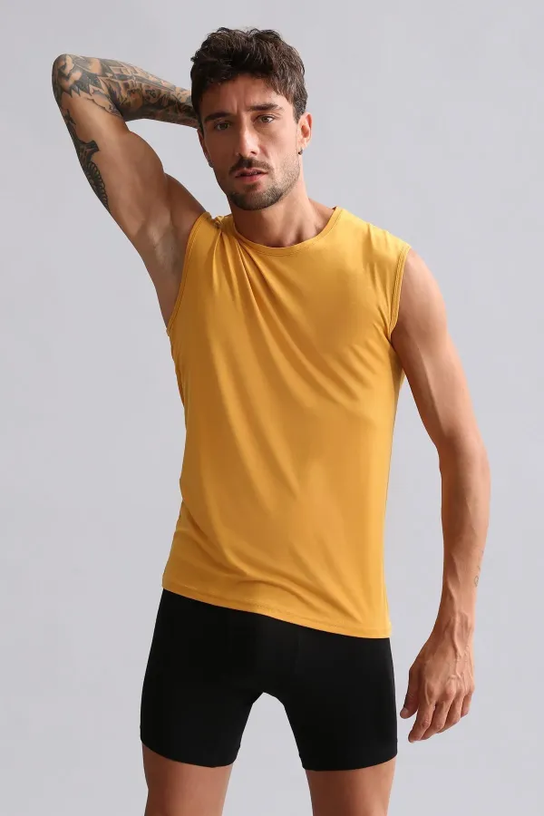 Mısırlı Modal By TENCEL HERCULES Slim Fit Bisiklet Yaka Sporcu Atlet / T-Shirt Hardal