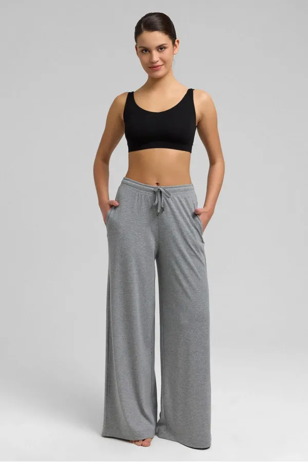 Mısırlı Women's Corset Draped Trousers Grey Melange