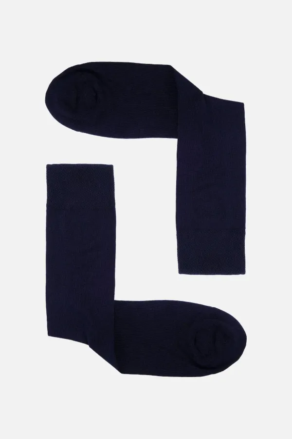 Mısırlı Erkek Organik Pamuklu Tekli Soket Çorap Lacivert