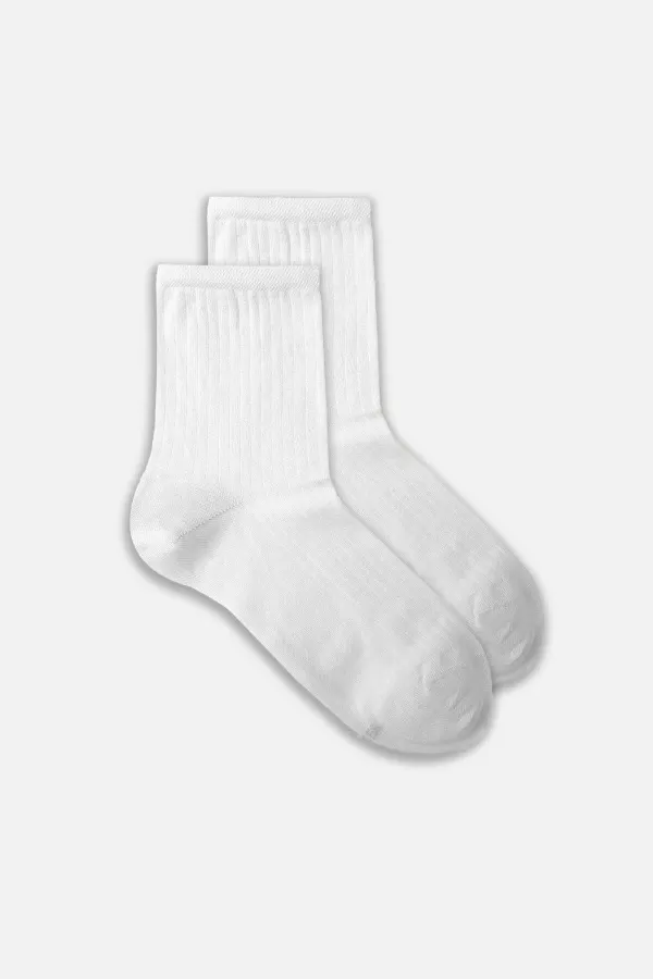 Mısırlı Kadın Merserize Tekli Soket Çorap Beyaz