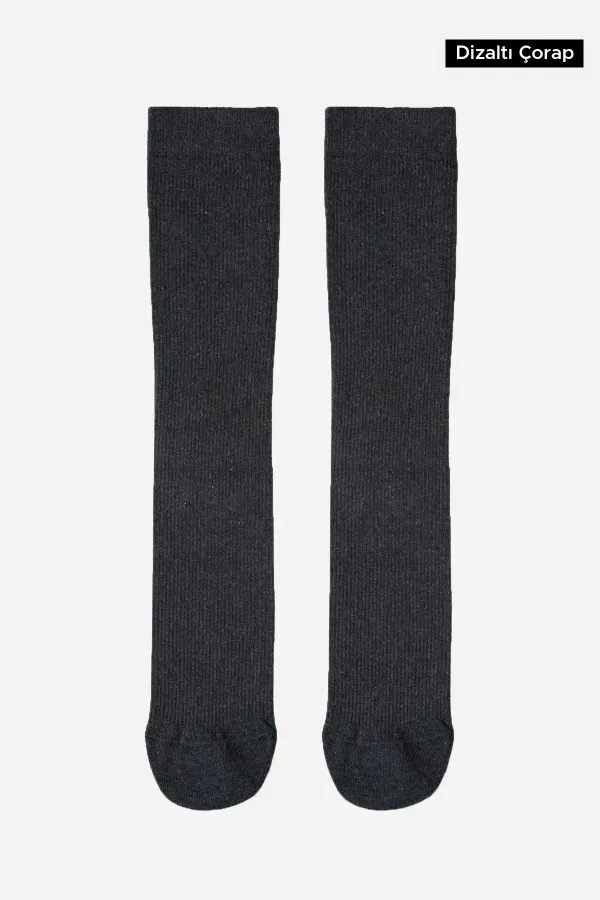 Mısırlı Unisex Organik Pamuk Özel Sıkılaştırıcı Teknolojiyle Uçuş Ve Pilot Diz Altı Çorap Antrasit