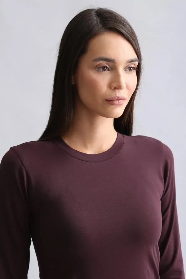 Débardeur/sweat-shirt à manches longues et col rond en modal égyptien TENCEL BRITT violet