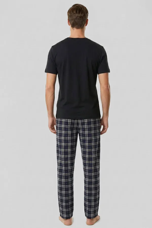 Mısırlı Erkek Pamuk Ekoseli Alt Pijama Saks Mısırlı Erkek Pamuk Ekoseli Alt Pijama Saks
