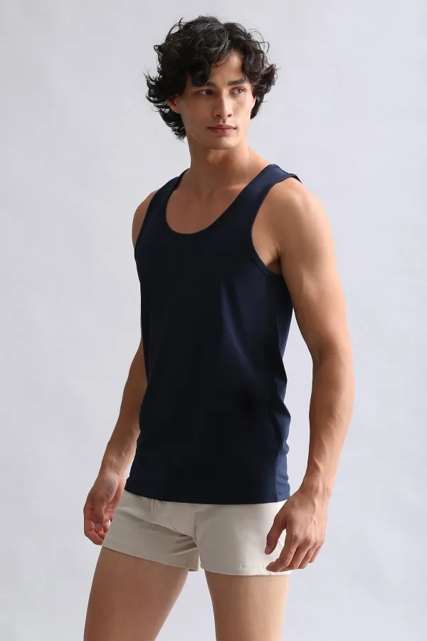 Modal By TENCEL HERCULES Slim Fit Basic Tank Top Navy Blue (from Mısırlı brand)
