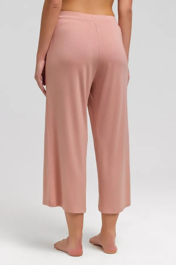 Mısırlı Kadın Pamuk Kapri Pijama Somon