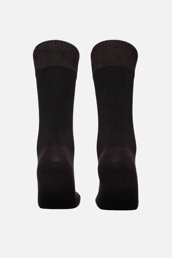 Mısırlı Erkek Modal Tekli DİABETİKER Lastiksiz Uzun Soket Çorap Kahverengi