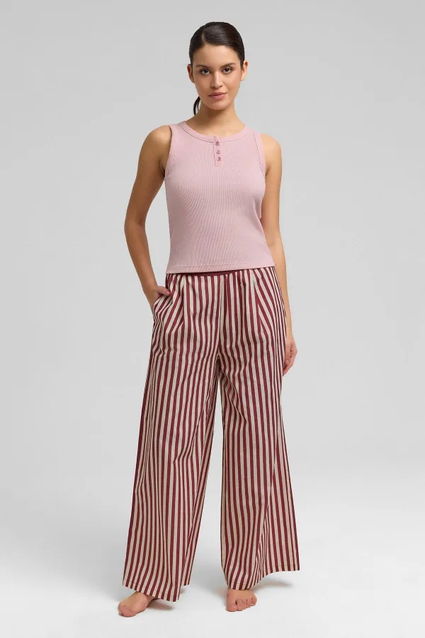 Mısırlı Kadın Pamuklu Kaşkorse Ön Patlı Atlet Açık Pembe