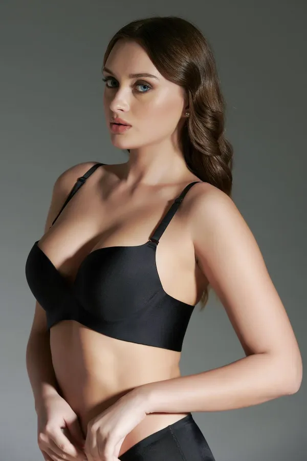 Mısırlı New Bra Desteksiz Lazer Kesim Sütyen Siyah