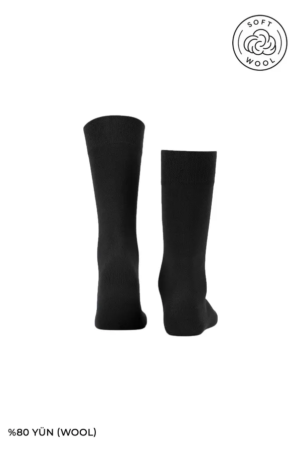 Men's Wool Single Derby Socks Black