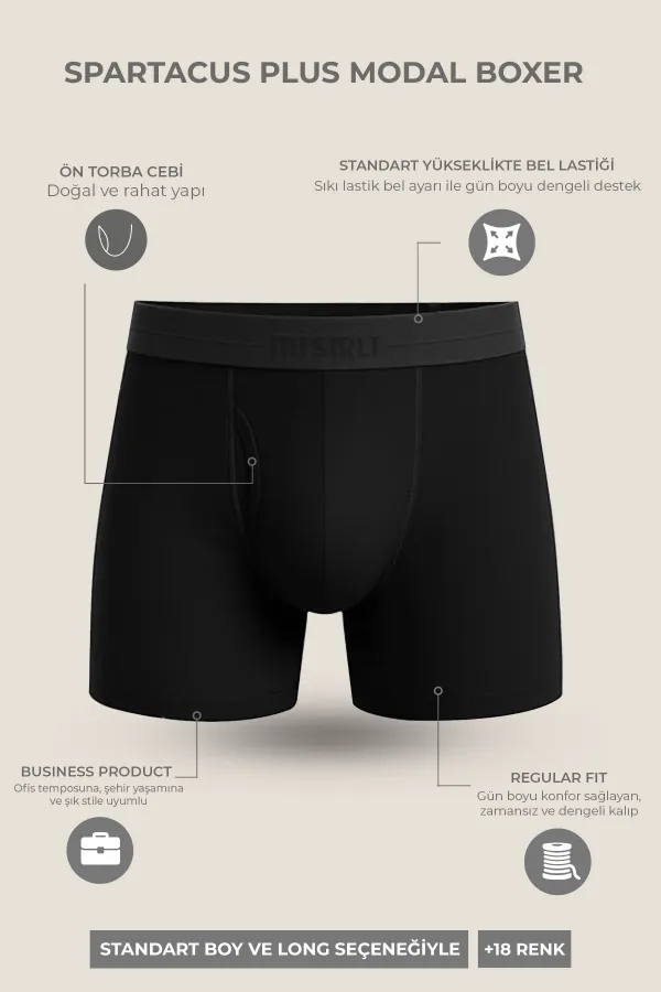Mısırlı Modal By TENCEL SPARTACUS PLUS PERFORMANCE Long Boxer Petrol