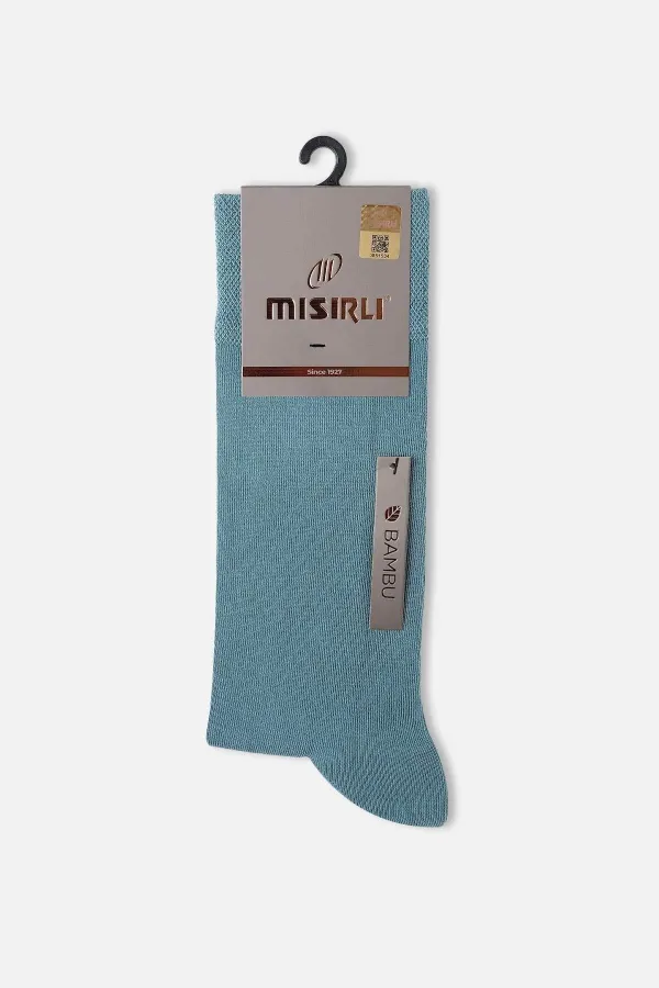 Mısırlı Erkek Bambu Tekli Soket Çorap Pastel Mavi