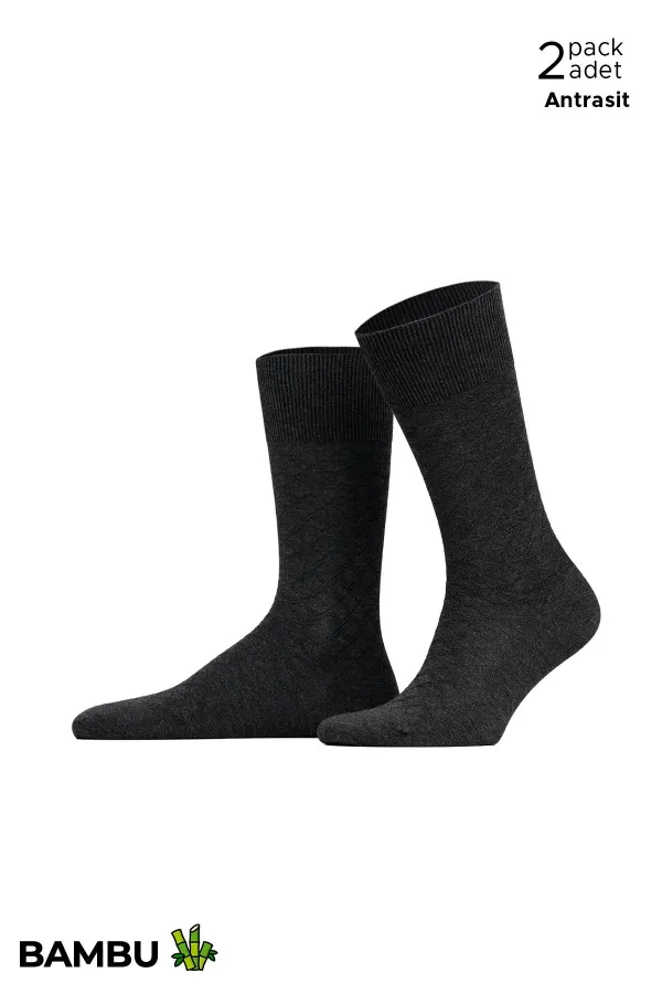 Men's Bamboo 6 Pairs Diamond Pattern Super Thin Ankle Socks Multicolored